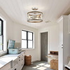Chandelier 3-Light Vintage Farmhouse Industrial Semi-Flush