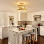 Chandelier 3-Light Vintage Farmhouse Industrial Semi-Flush