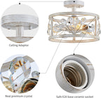 Chandelier 3-Light Vintage Farmhouse Industrial Semi-Flush