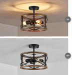 Chandelier 3-Light Vintage Farmhouse Industrial Semi-Flush