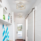 Chandelier 3-Light Vintage Farmhouse Industrial Semi-Flush