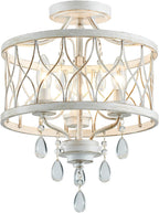 Chandelier 3-Light Vintage Farmhouse Industrial Semi-Flush