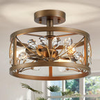 Chandelier 3-Light Vintage Farmhouse Industrial Semi-Flush