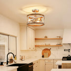 Chandelier 3-Light Vintage Farmhouse Industrial Semi-Flush