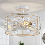 Chandelier 3-Light Vintage Farmhouse Industrial Semi-Flush