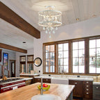 Chandelier 3-Light Vintage Farmhouse Industrial Semi-Flush