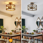 Chandelier 3-Light Vintage Farmhouse Industrial Semi-Flush