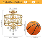 Chandelier 3-Light Vintage Farmhouse Industrial Semi-Flush Mount