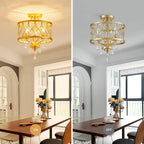 Chandelier 3-Light Vintage Farmhouse Industrial Semi-Flush Mount