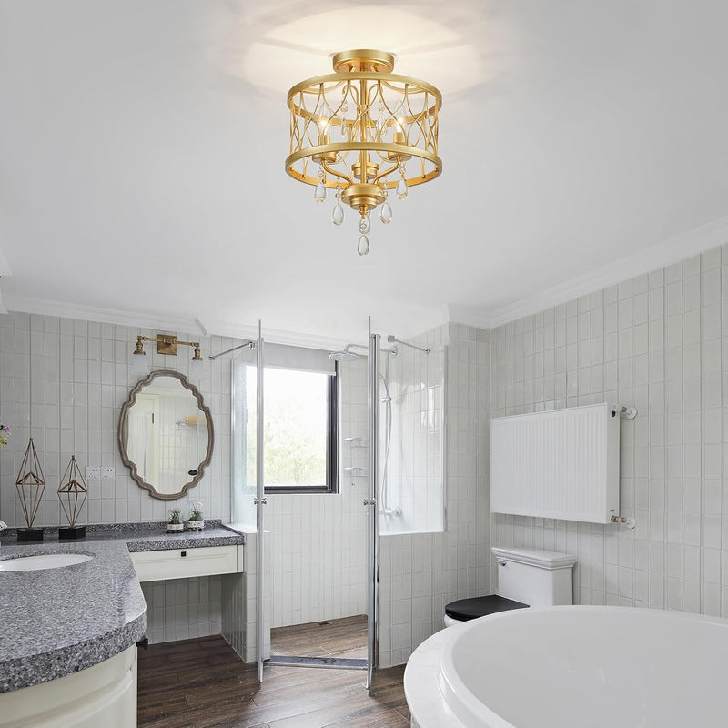 Chandelier 3-Light Vintage Farmhouse Industrial Semi-Flush Mount