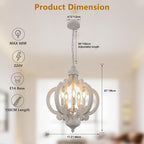 Chandelier 5-Light Vintage Rustic Chandeliers Ceiling Light