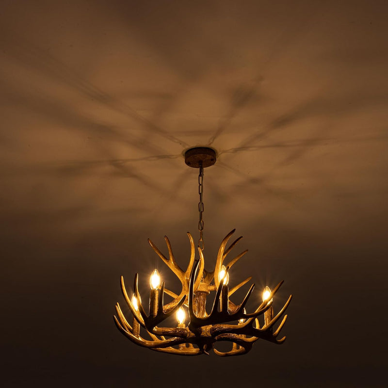 Chandelier 6 Light 25 Inches Dia American Rural