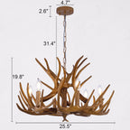 Chandelier 6 Light 25 Inches Dia American Rural