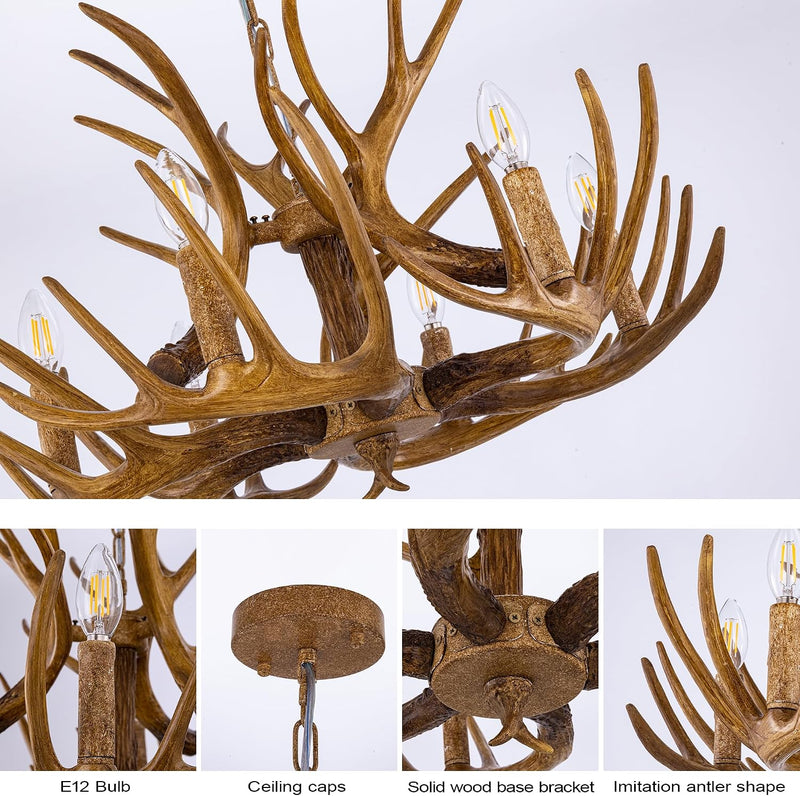 Chandelier 6 Light 25 Inches Dia American Rural