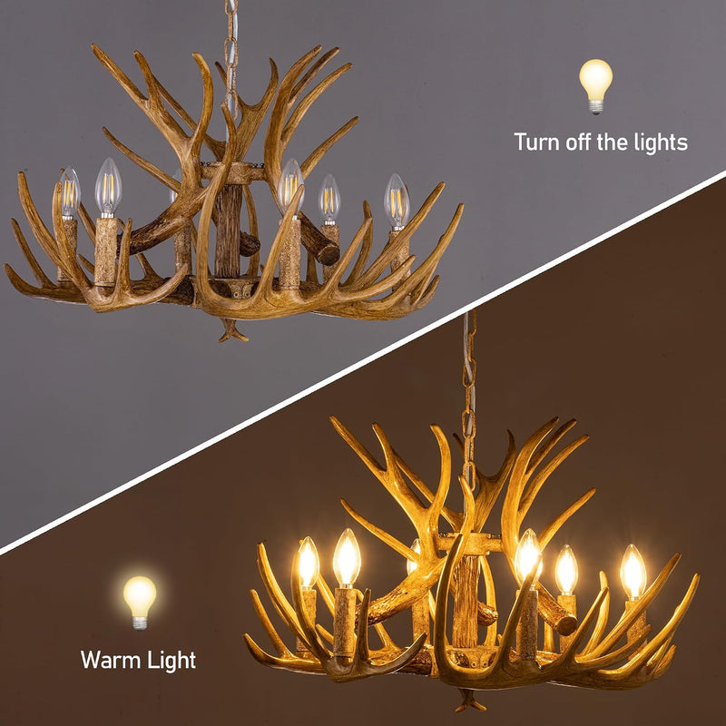 Chandelier 6 Light 25 Inches Dia American Rural