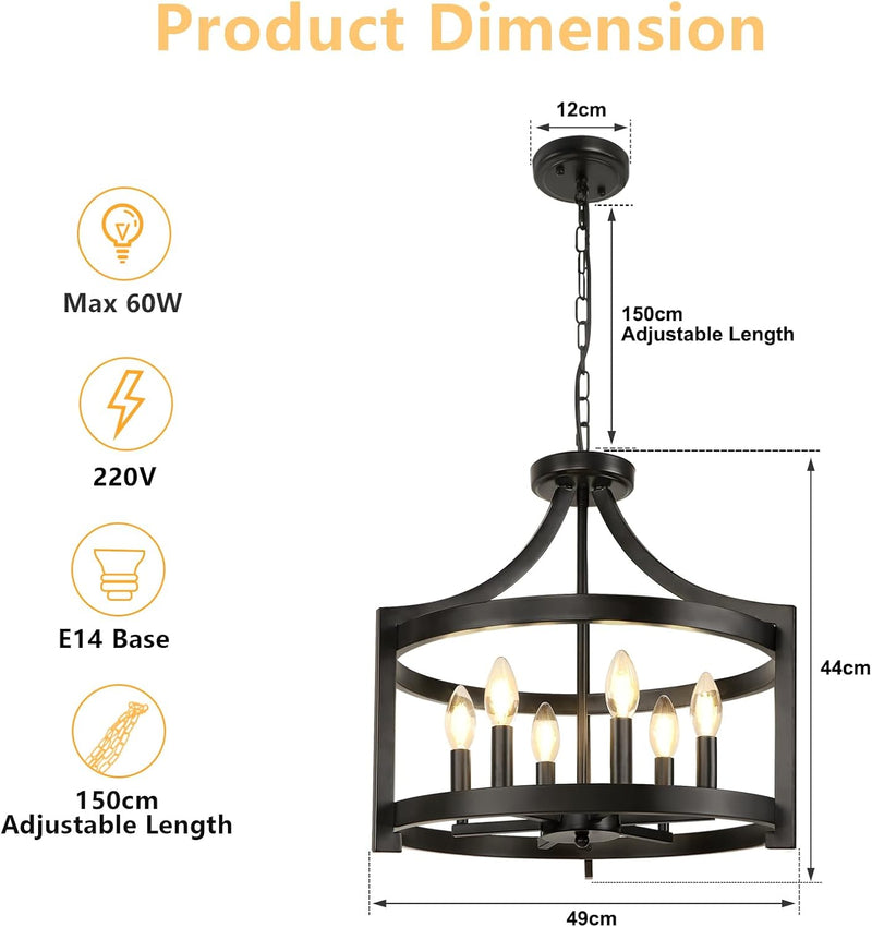 Chandelier 6 Lights Modern Farmhouse Chandeliers Ceiling Light