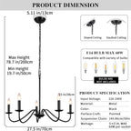 Chandelier 8-Light Farmhouse Chandeliers Ceiling Light E14