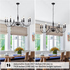 Chandelier 8-Light Farmhouse Chandeliers Ceiling Light E14