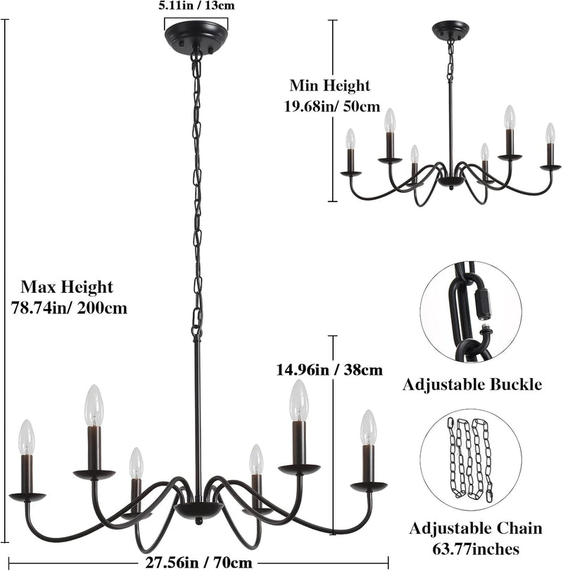Chandelier 8 Lights Vintage Chandeliers Ceiling Living Room