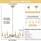 Chandelier 8 Lights Vintage Chandeliers Ceiling Living Room