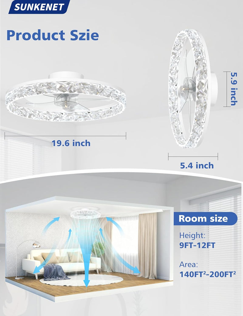 Chandelier Ceiling Fan with Lights and Remote 36