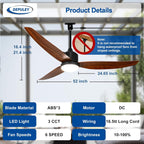 Chandelier Ceiling Fan with Lights and Remote 36