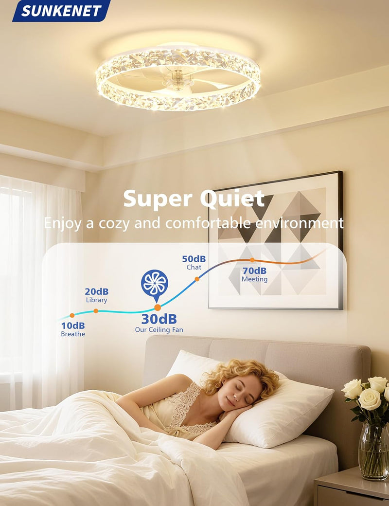 Chandelier Ceiling Fan with Lights and Remote 36