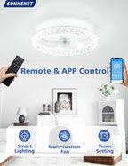 Chandelier Ceiling Fan with Lights and Remote 36