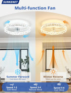 Chandelier Ceiling Fan with Lights and Remote 36