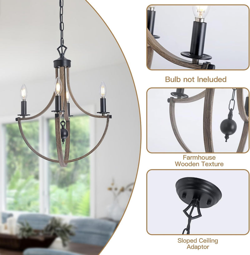 Chandelier Ceiling Light 4-Light Vintage Pendant Lights