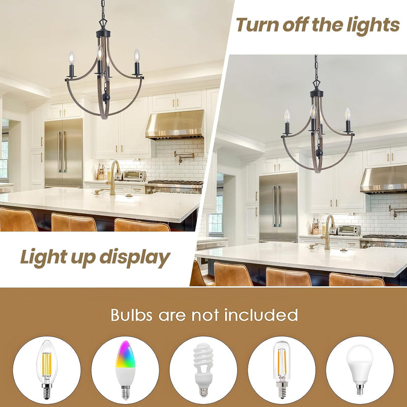 Chandelier Ceiling Light 4-Light Vintage Pendant Lights