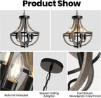 Chandelier Ceiling Light 4-Light Vintage Pendant Lights