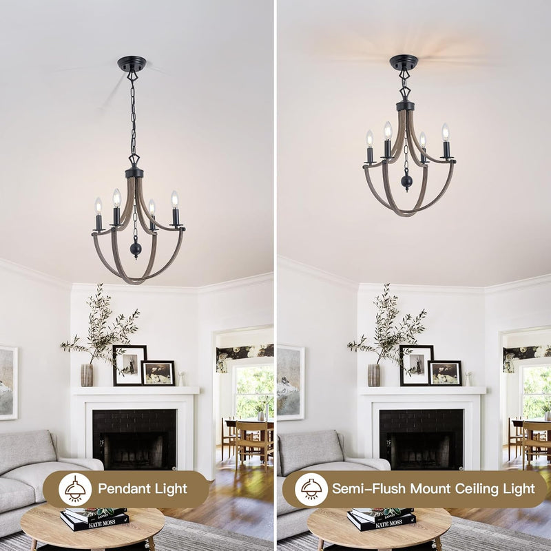 Chandelier Ceiling Light 4-Light Vintage Pendant Lights