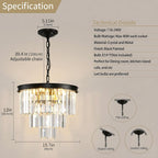 Chandelier Ceiling Lights Modern Crystal Round