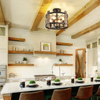 Chandelier Industrial Ceiling Lights 4 Hallway Farmhouse Wood