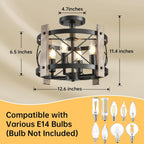 Chandelier Industrial Ceiling Lights 4 Hallway Farmhouse Wood