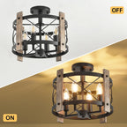 Chandelier Industrial Ceiling Lights 4 Hallway Farmhouse Wood