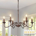 Chandelier Light Fixture: 6-Light Modern Farmhouse Dining Room