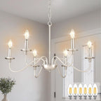 Chandelier Light Fixture: 6-Light Modern Farmhouse Dining Room