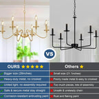 Chandelier Light Fixture: 6-Light Modern Farmhouse Dining Room
