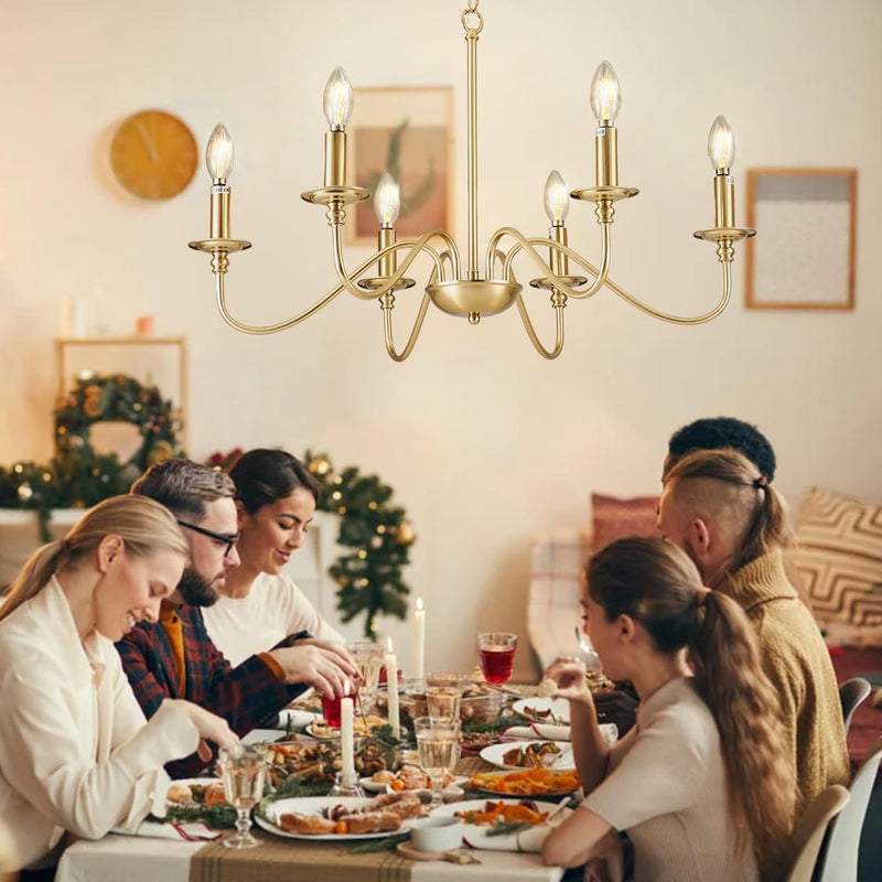 Chandelier Light Fixture: 6-Light Modern Farmhouse Dining Room
