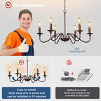 Chandelier Light Fixture: 6-Light Modern Farmhouse Dining Room