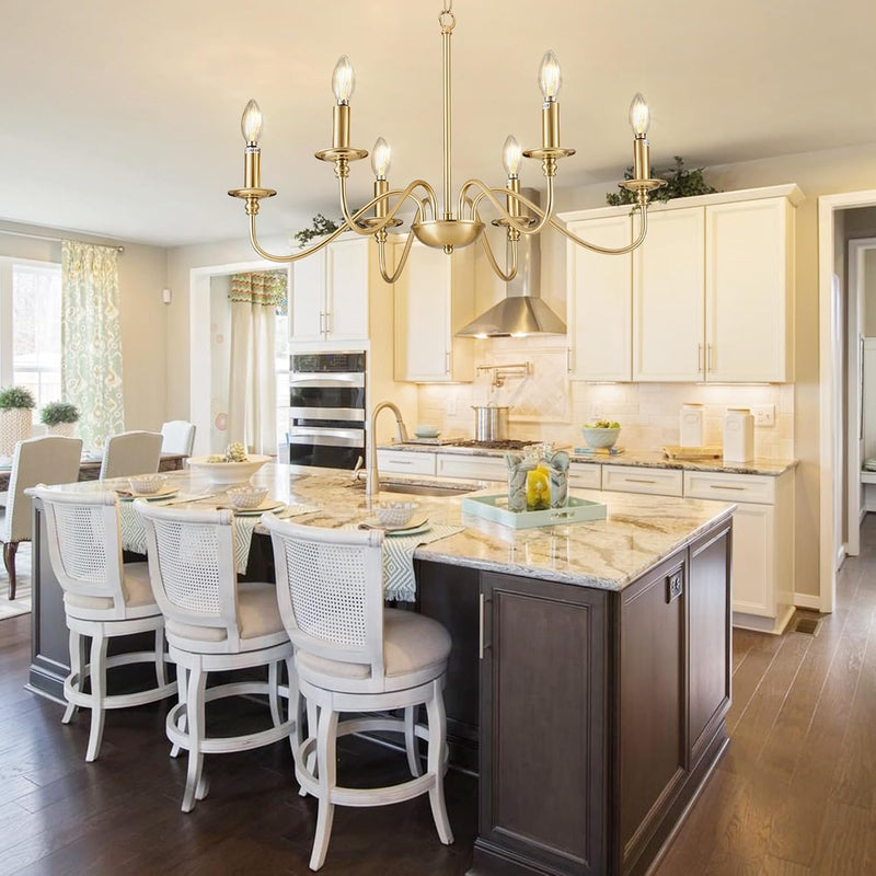 Chandelier Light Fixture: 6-Light Modern Farmhouse Dining Room