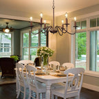 Chandelier Light Fixture: 6-Light Modern Farmhouse Dining Room