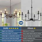 Chandelier Light Fixture: 6-Light Modern Farmhouse Dining Room