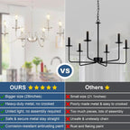 Chandelier Light Fixture: 6-Light Modern Farmhouse Dining Room