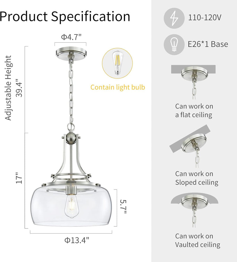 Chandelier Rustic Farmhouse Industrial Round Ceiling Pendant LED