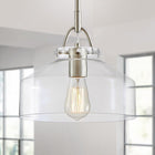 Pendant Light, Brushed Nickel, 27cm Wide
