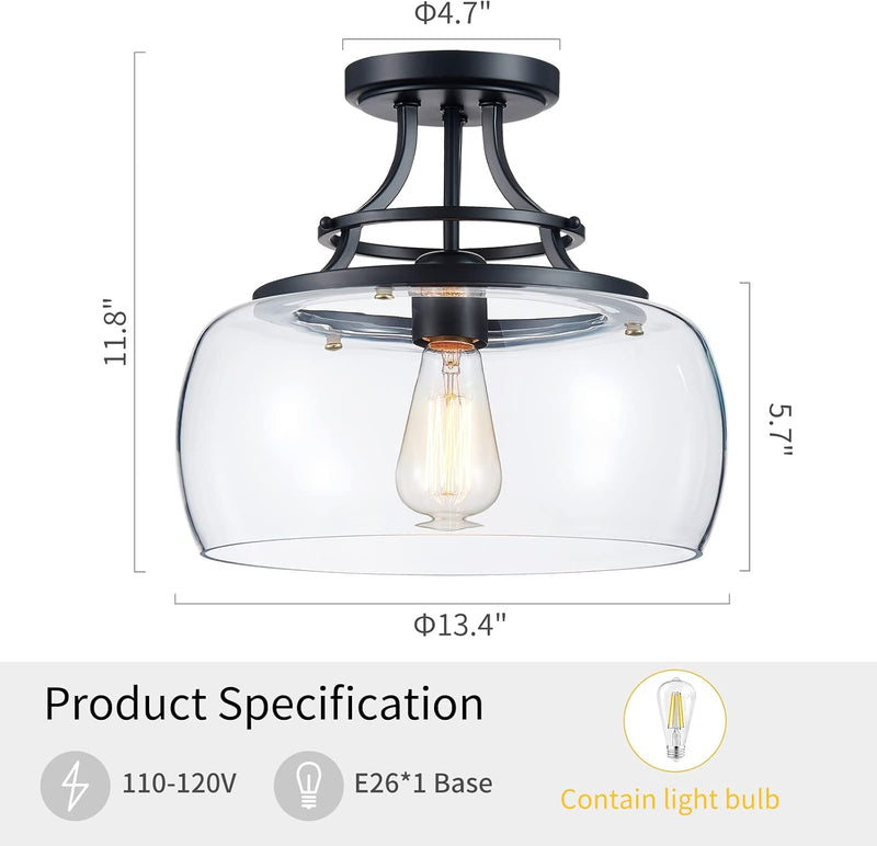 Chandelier Rustic Farmhouse Industrial Round Ceiling Pendant LED