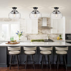 Chandelier Rustic Farmhouse Industrial Round Ceiling Pendant LED
